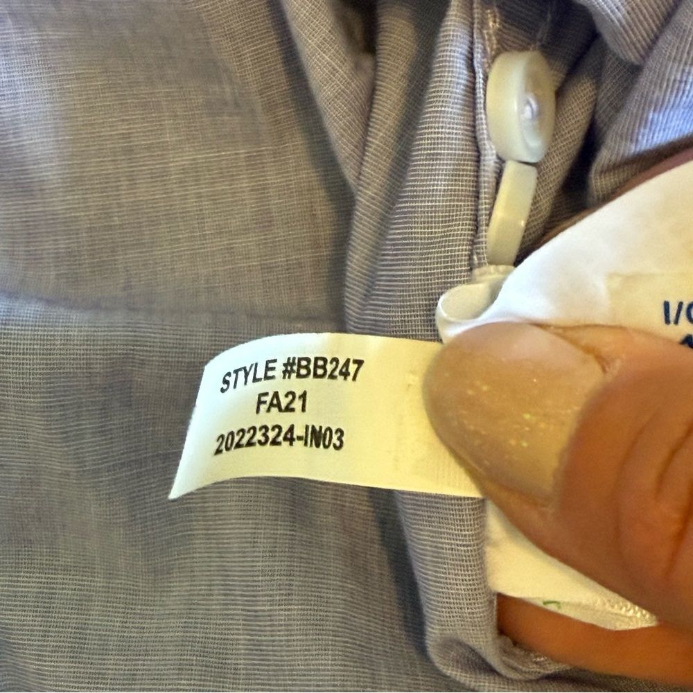 J. Crew Chambray Blue Relaxed-Fit Collarless End-On-End Cotton Tunic Shirt 4 - Picture 10 of 10